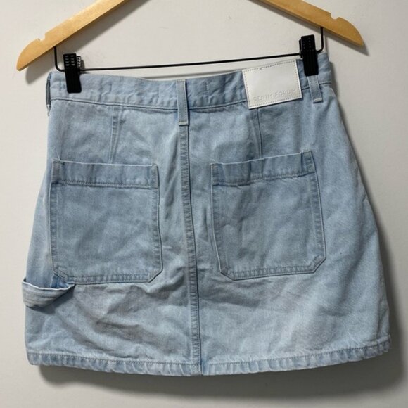 Aritzia Denim Forum The 90’s Utility Mini Skirt Light Blue Size 27 — 100% Cotton - Picture 7 of 12